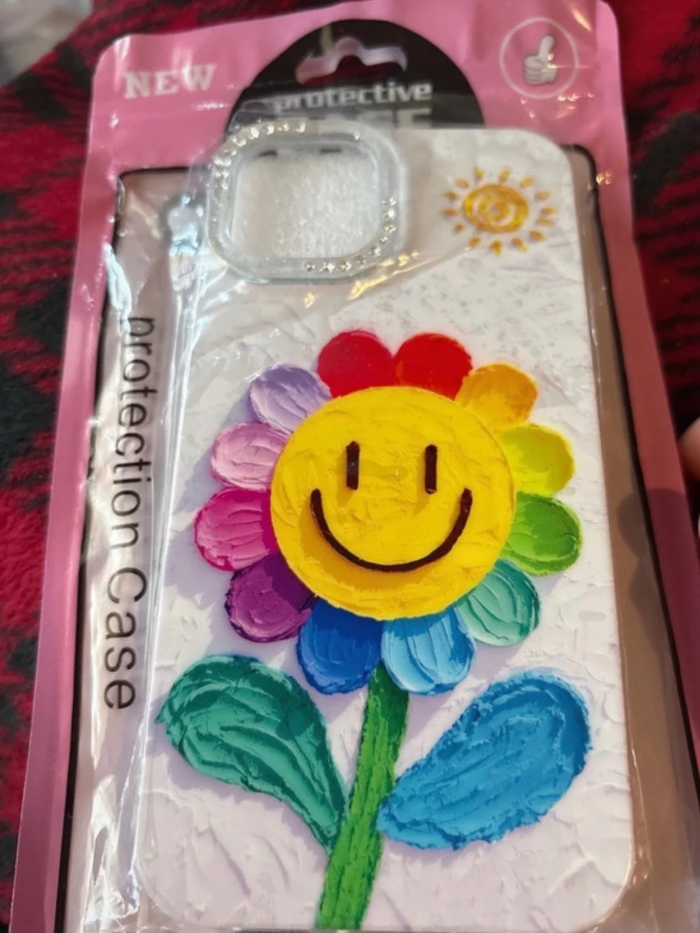White Floral Rainbow Petal Protective Phone Case for iPhone 12/12 Pro